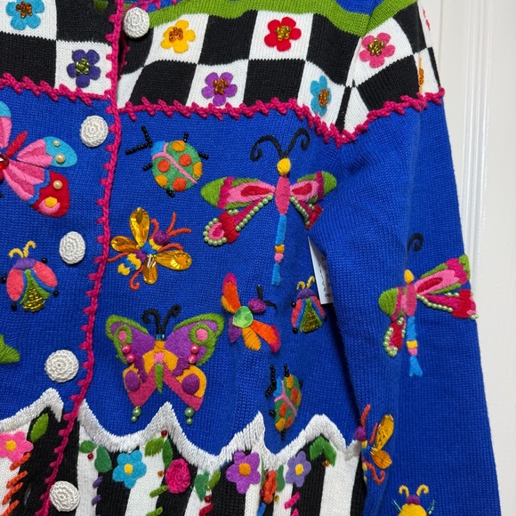 rare vintage michael simon butterfly sweater NWT - Picture 6 of 15